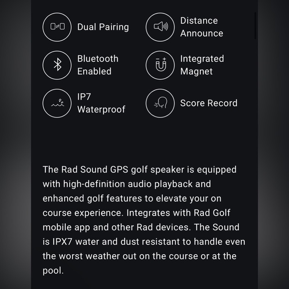 Rad golf speaker. Magnetic (for golf cart). New in box - Picture 2 of 3